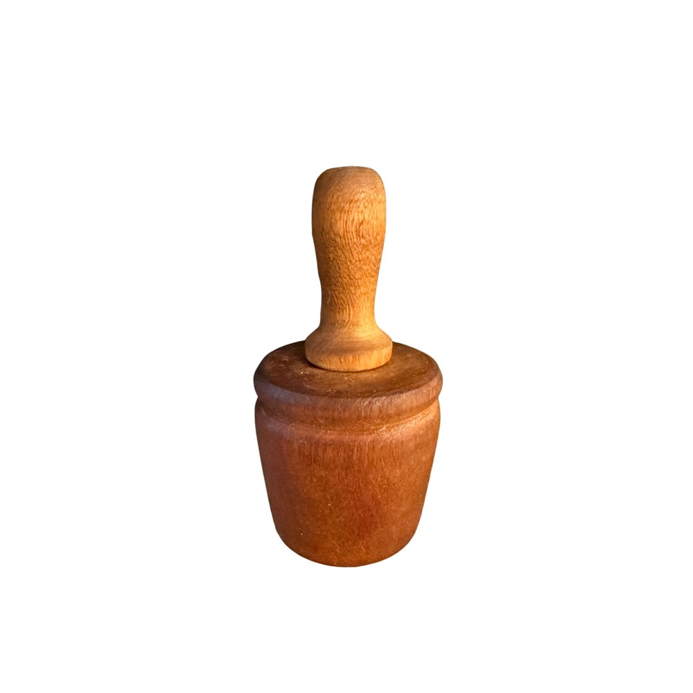 Vintage Wooden Butter Mold Stamp Wheat Leaf Design Primitive Farmhouse Kitchen